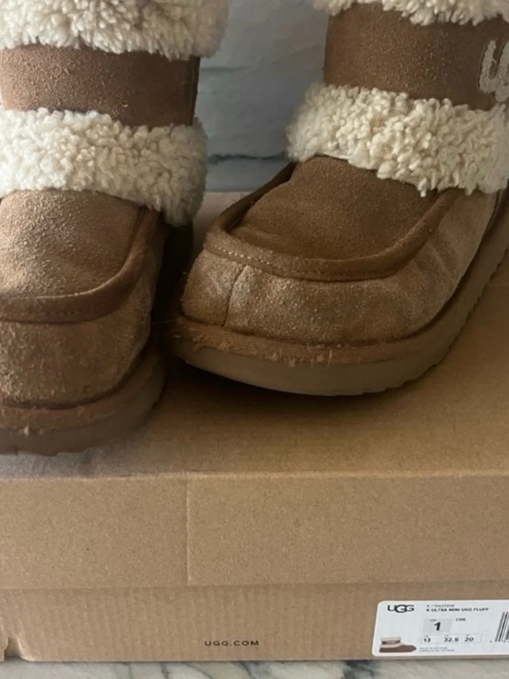 UGG Ultra Mini Fluff Shearling Boots